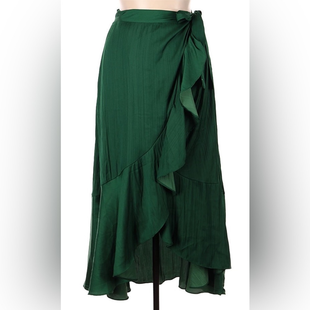 SALE!! Maeve by Anthropologie green wrap ruffled skirt size XL